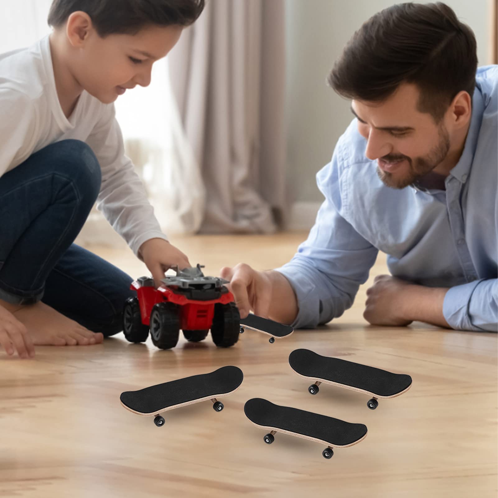 Finger Skateboard zerodis griffbrett finger skateboard 1Pc Maple Wooden Alloy Fingerboard Finger Skateboards wooden finger skateboards with Box Reduce Pressure Kids Gifts (Black) nan