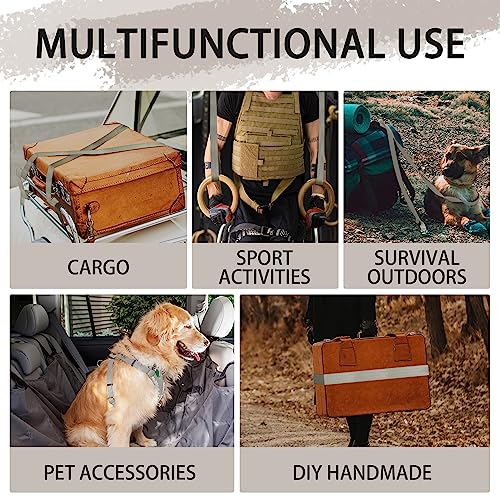 Image of Polyester Webbing Strap 16+Colors - 1 inch&1.5 inch&1.9 inch - 16.5 25 33 55 Yards Heavy Duty Webbing Roll, Flat Webbing Strap for Indoor&Outdoor Gear, Climbing, DIY Crafting, Repairing