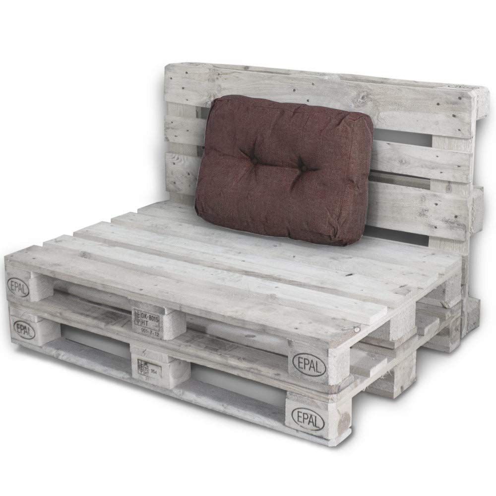 LACESTONE Palettenkissen Palettenauflagen Sitzkissen Rückenlehne Kissen Palette Polster Sofa Couch (Set 2X Seitenteil, Braun)
