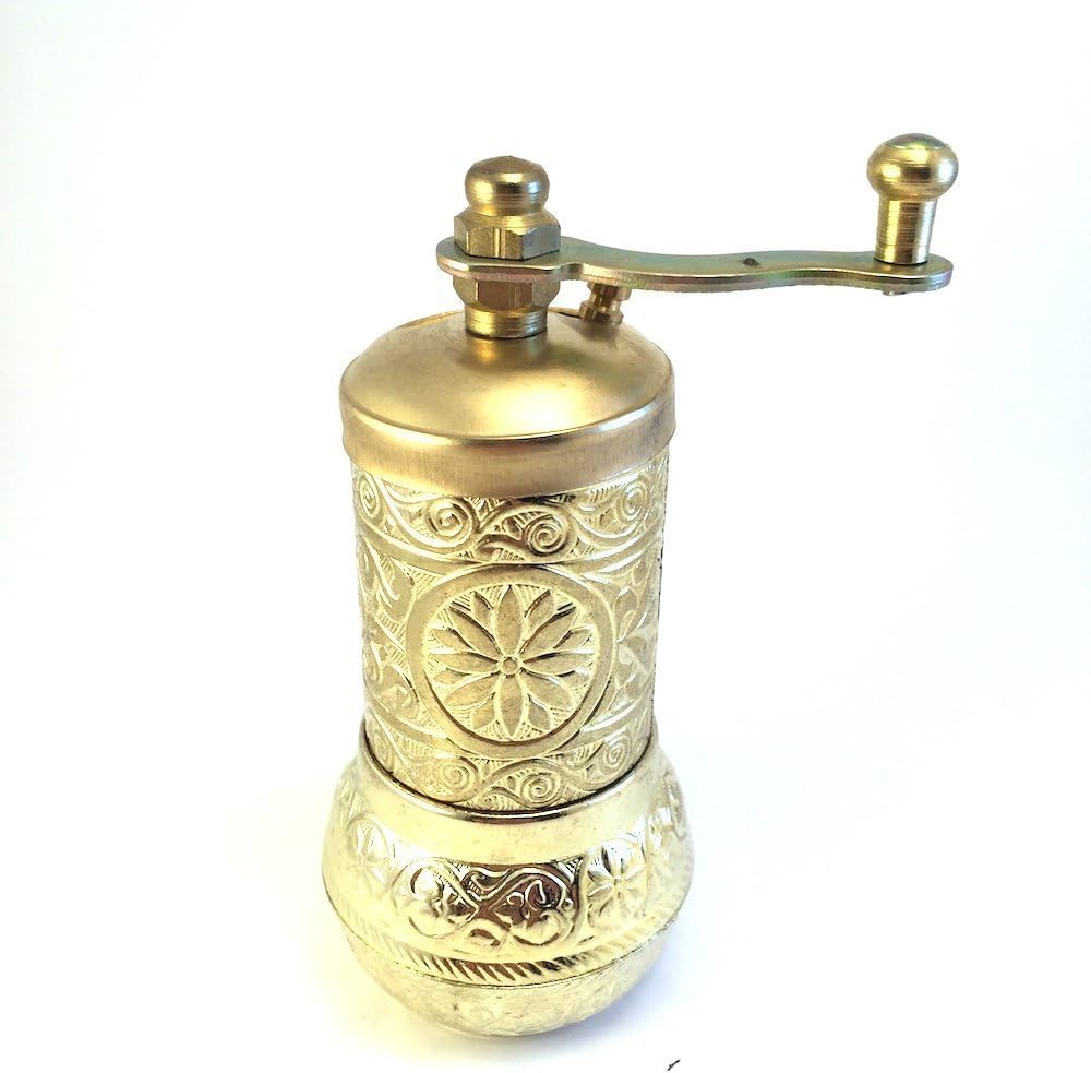 Turkish Coffee Grinder, Spice Grinder, Salt Grinder, Pepper Mill (Gold)