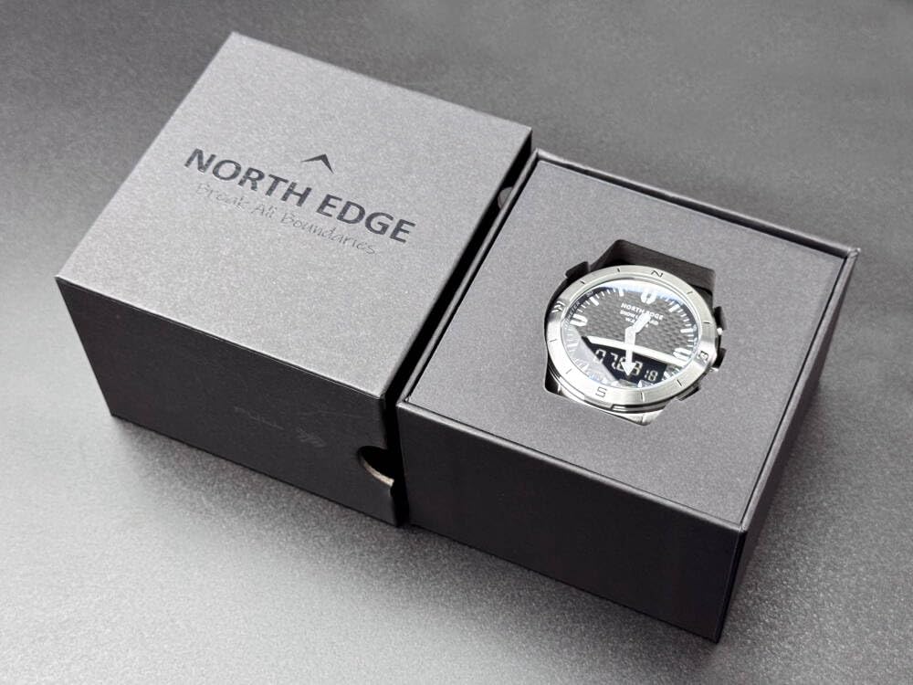 North Edge Snow-Leopard, orologio digitale da uomo, per lavoro e sport, cassa in acciaio inox, impermeabile fino a 50 m, altimetro, barometro, bussola e termometro integrati