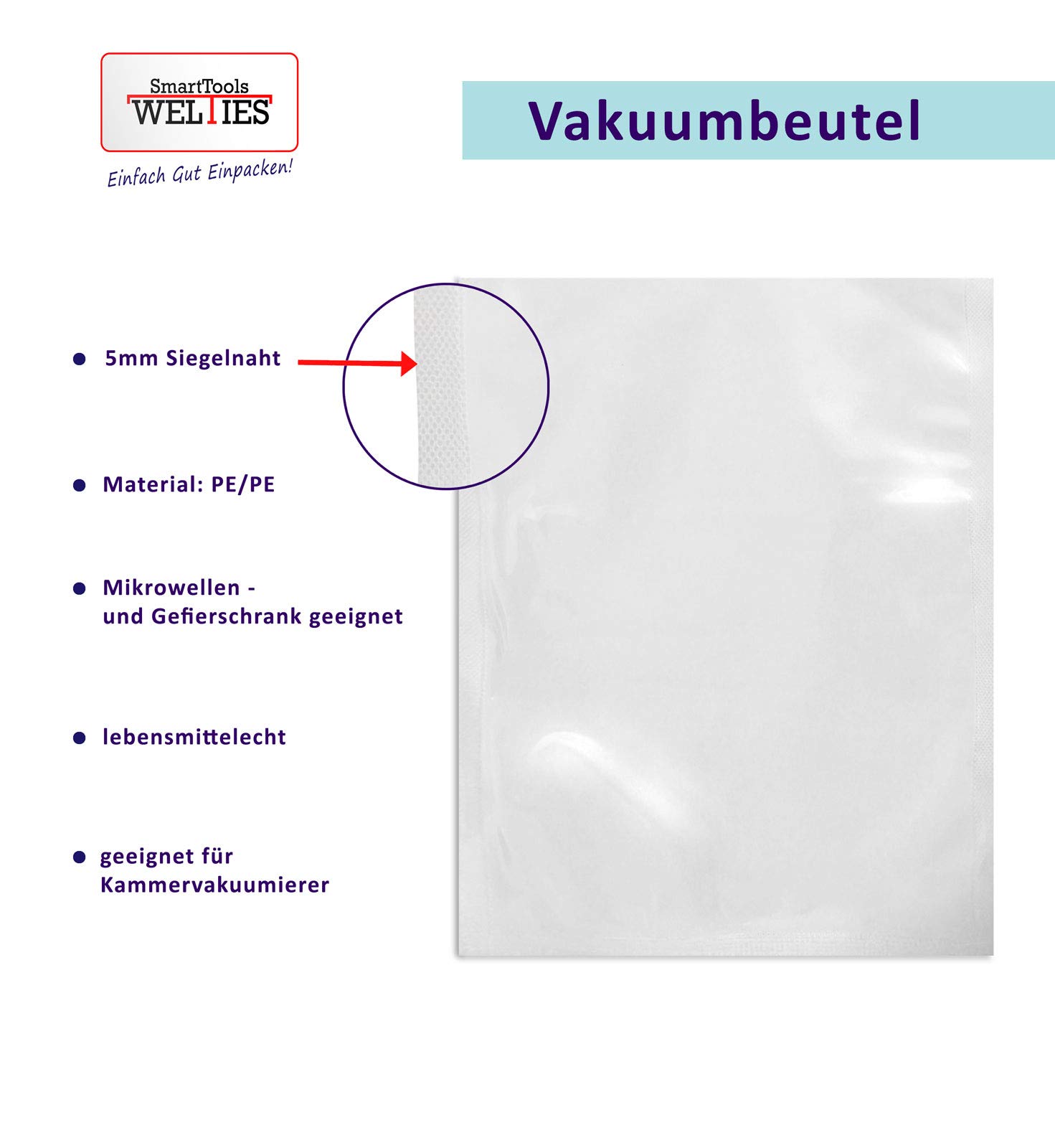 50/100 Pezzi Di Sacchetti Per Sottovuoto Di Varie Dimensioni, Per - Foto 6