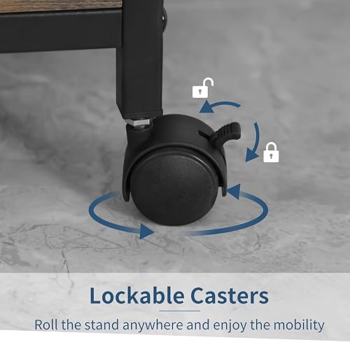 Miniatura 8 de Soporte para impresora, mesa de impresora con estante de almacenamiento para oficina en casa, soporte de impresora grande de 23 x 18 pulgadas con