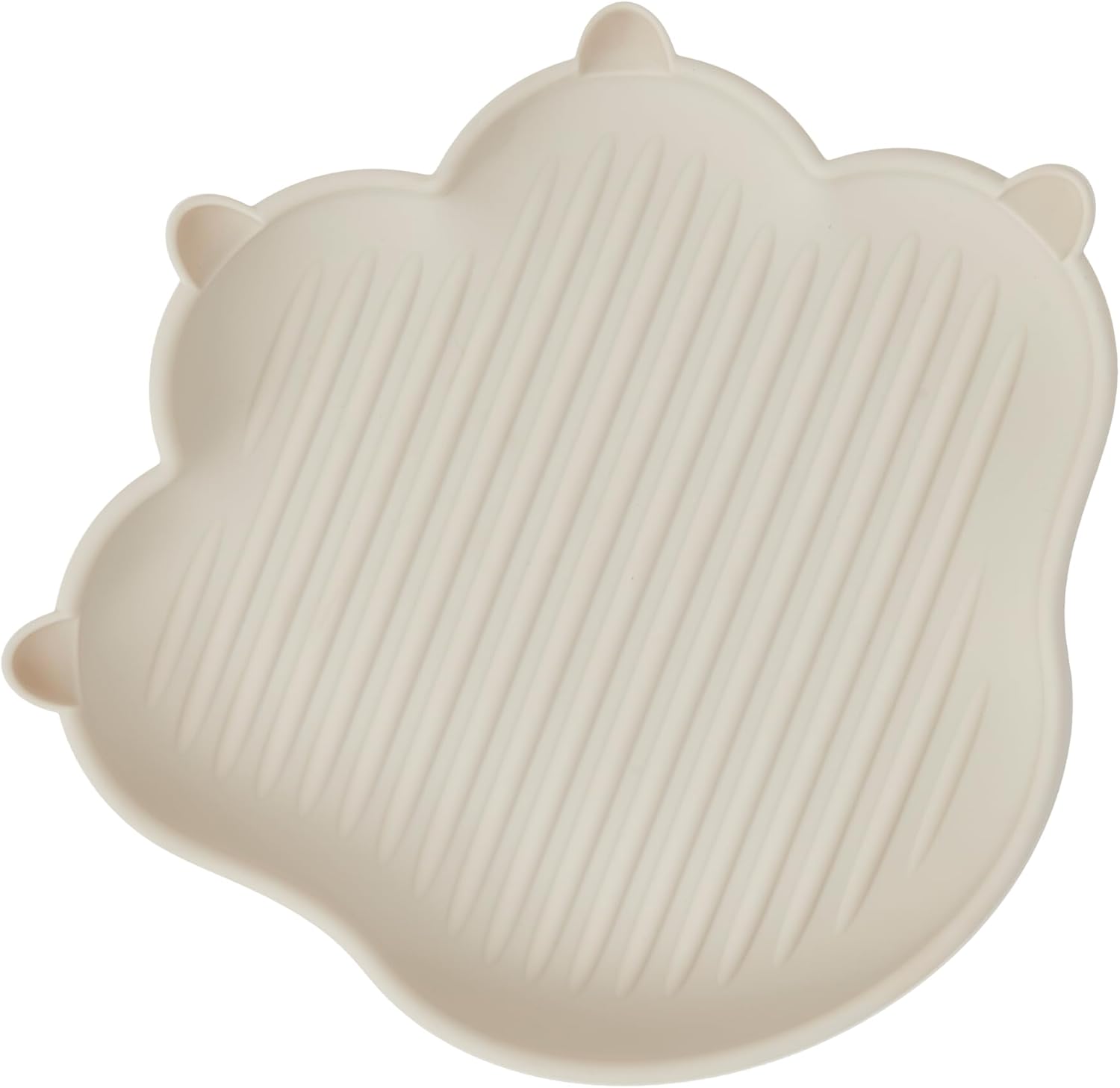 MEOW Silicone Baby Toddler Plates, Baby Feeding Essentials 100% Food-Grade Led Weaning Supplies BPA Free Toddler Soft and Durable Plate Feeding Supplies BPA Free Kids Ivory