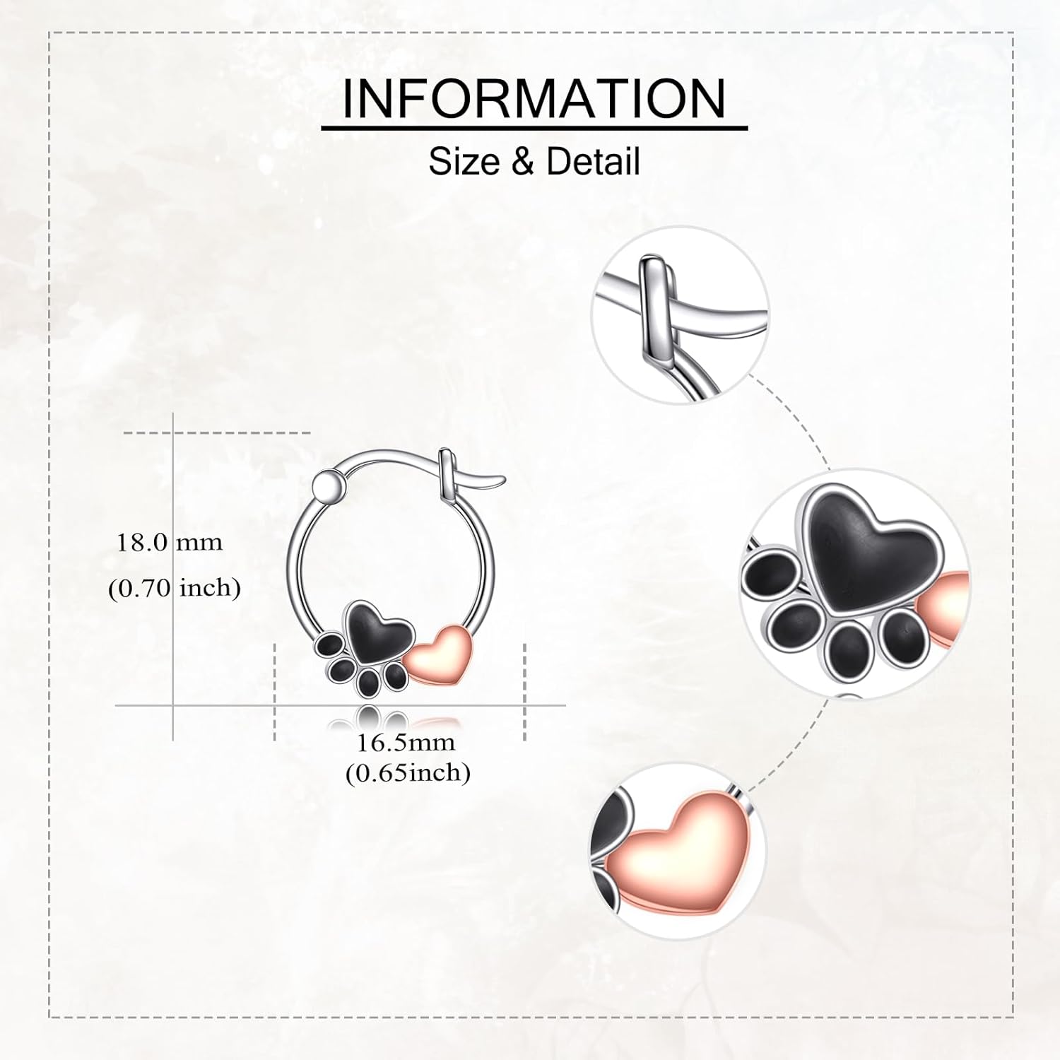 Paw Print Earrings Sterling Silver Animal Hoop Earrings Puppy Dog Cat Jewelry Gifts for Women Pet Lovers - Image 5