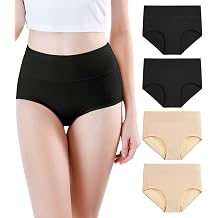 wirarpa Women's High Waist Knickers Modal Full Briefs 4 Pack | Ultra Soft Underwear, Ladies Stretchy Pants