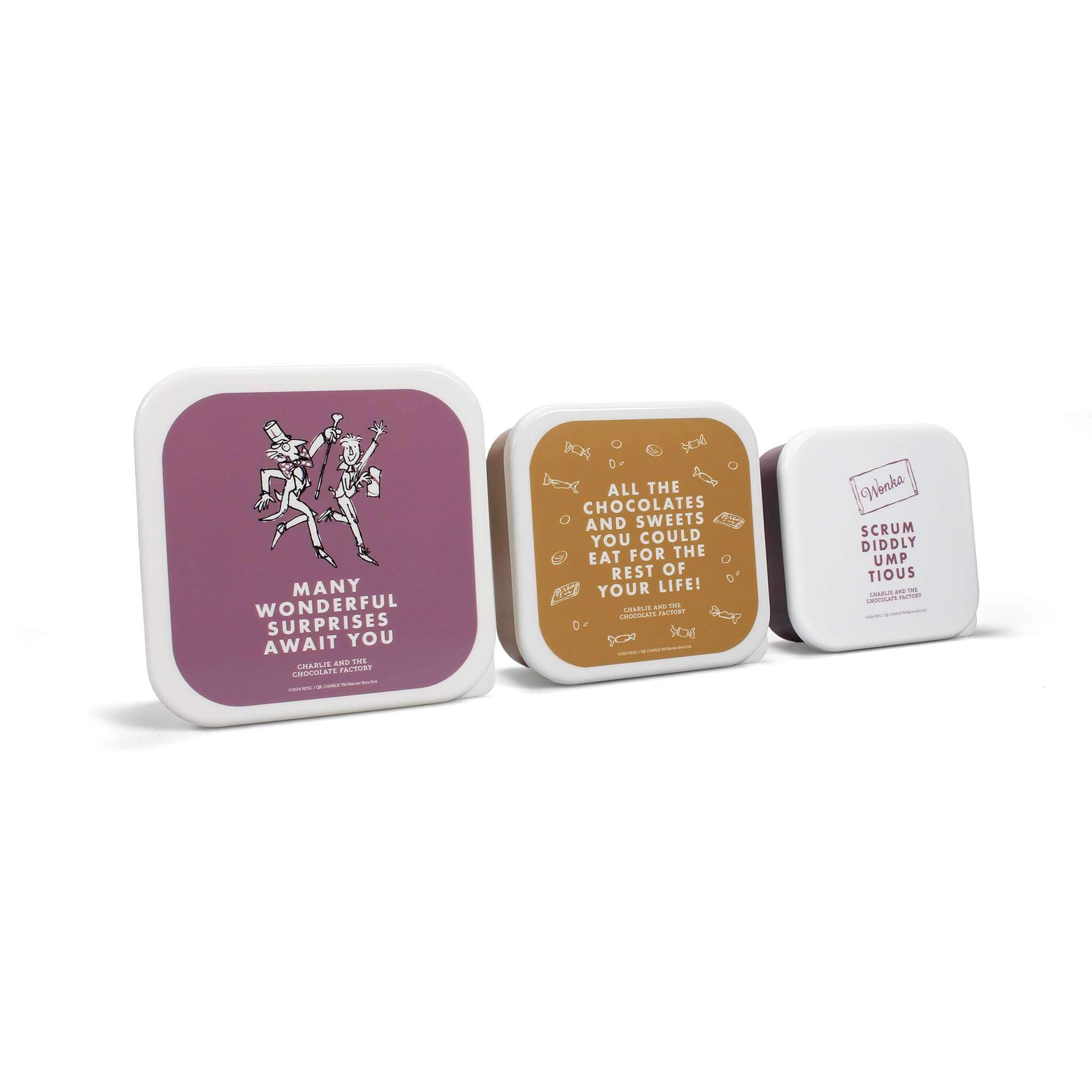 NEW Roald Dahl Charlie Snack Boxes Set of 3