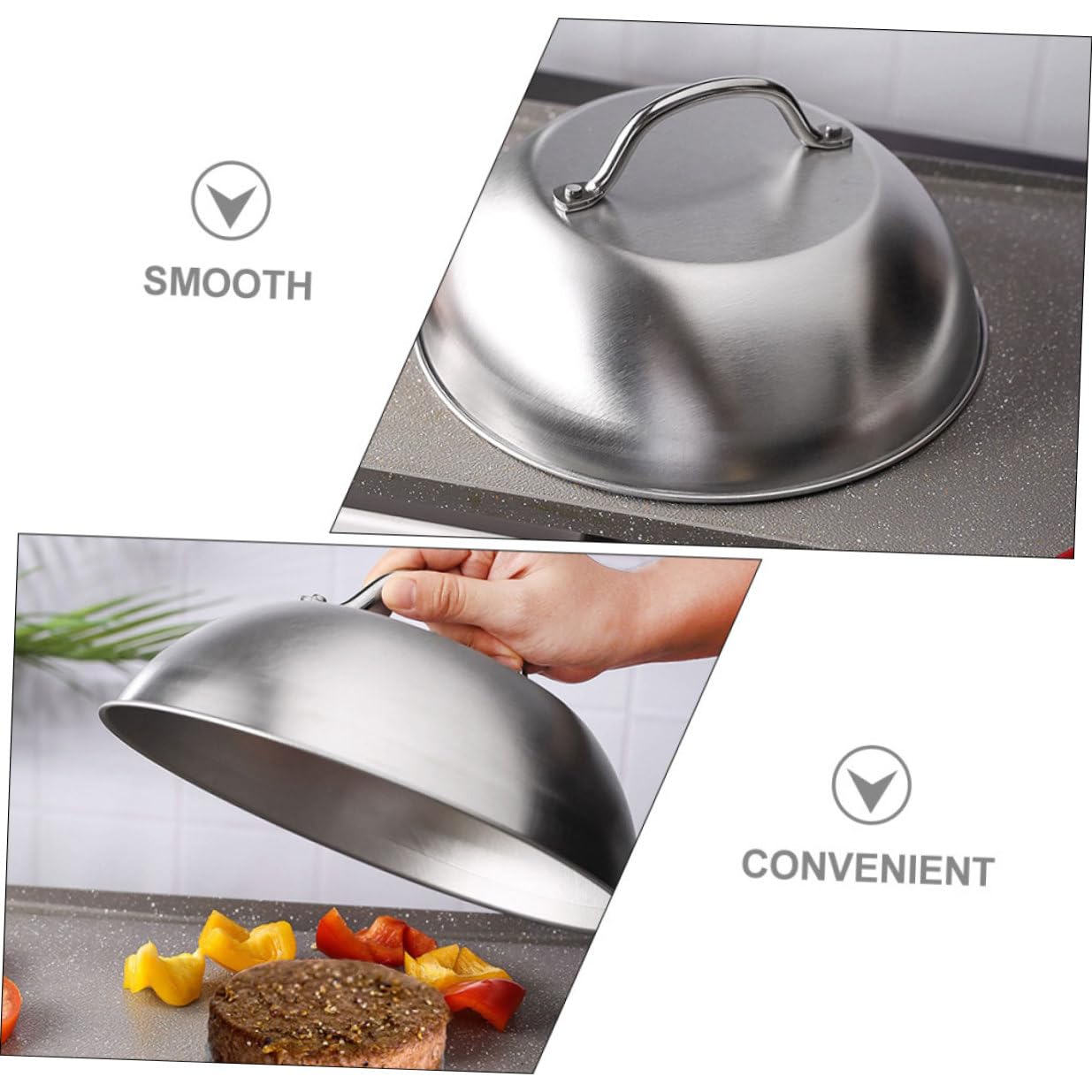 Set Presse Hamburger INOX avec Manche Ergonomique Outil Cuisine pour Burger Maison Moule à Steak Haché pour BBQ et DIY Facile à Nettoyer et Utiliser