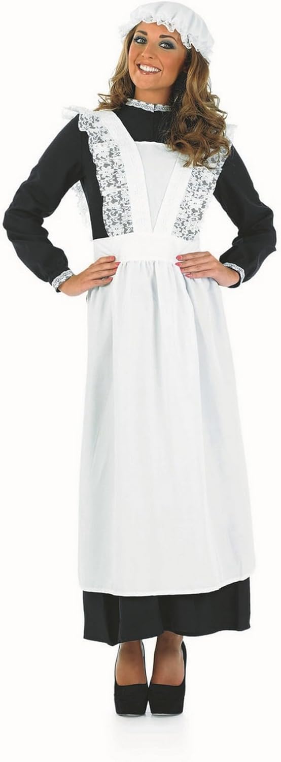 fun shack Victorian Maid Costume, Long Sleeve Dress for Women, Elegant Maid Outfit, Classic Victorian Style