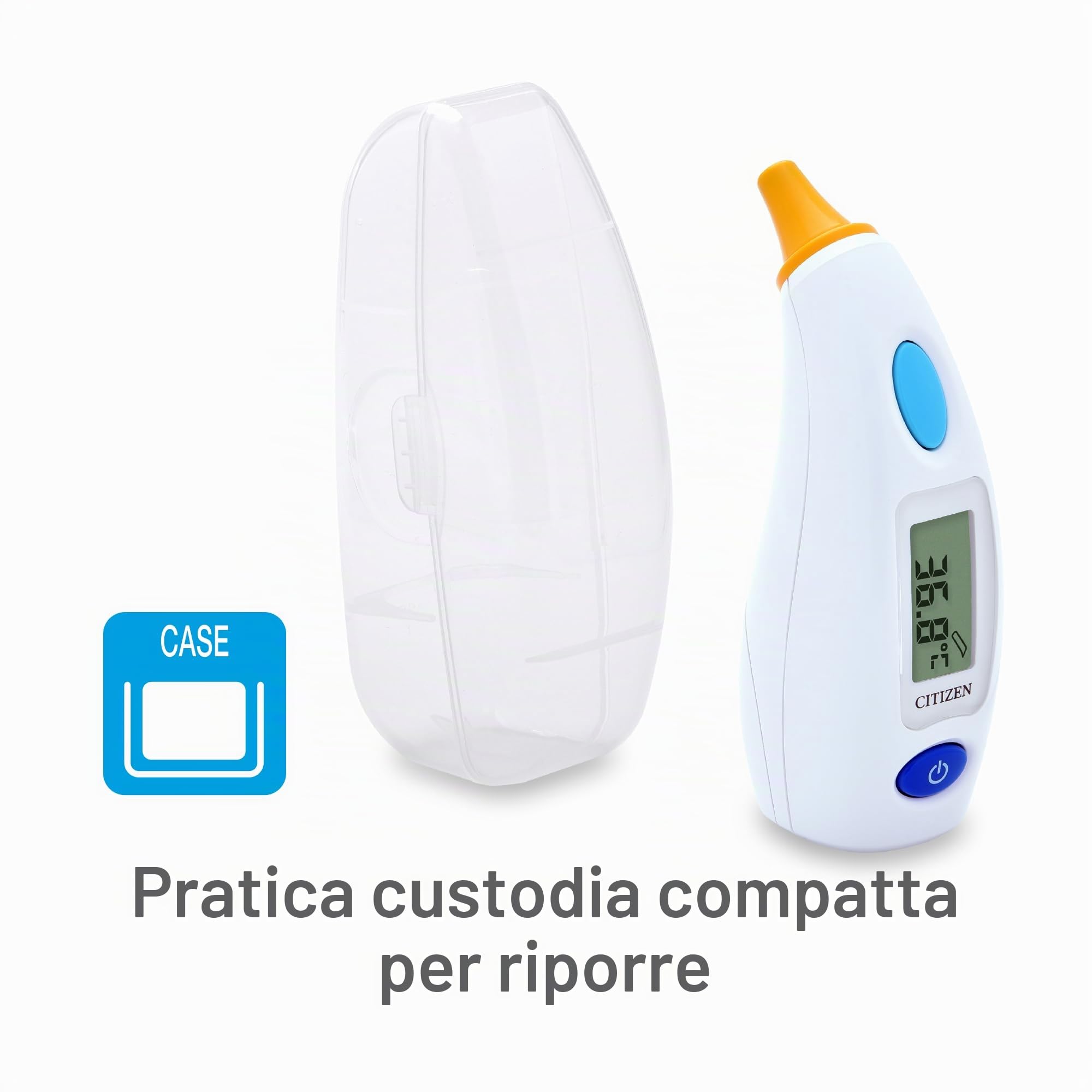 CITIZEN CTD504 Termometro digitale antibatterico orecchio per adulti e bambini. Misura molto veloce - solo 1-3 secondi. 12 set di memoria. Letture accurate e veloci per adulti e bambini.