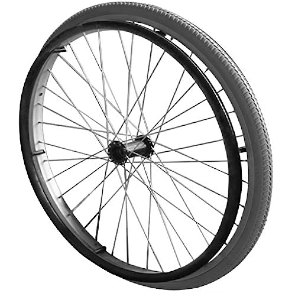 2 Stück solide Rollstuhlreifen, pannensichere Vollreifen für Rollstuhl, kein Aufpumpen, 24 x 1 3/8