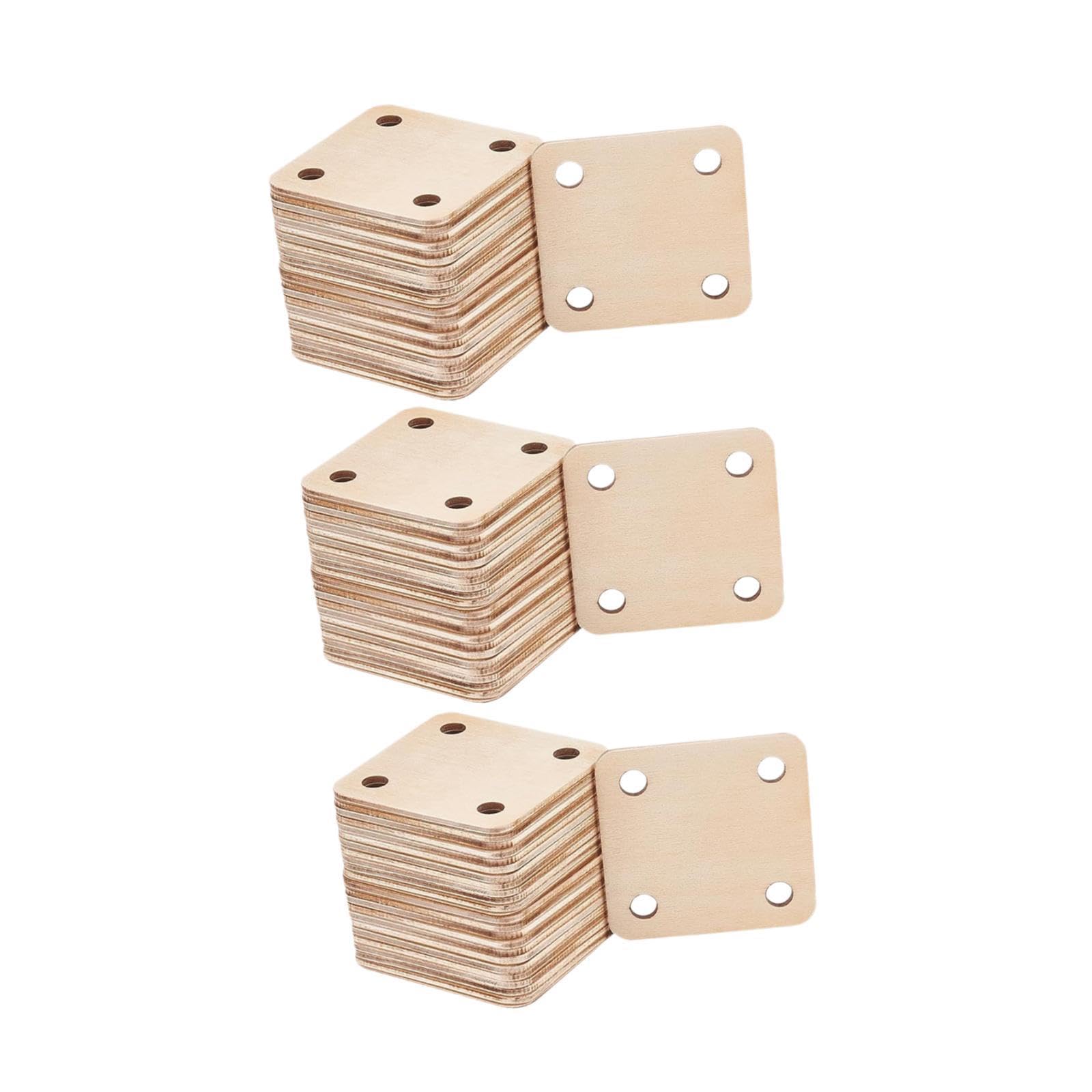 Amagogo Webkarten aus Holz, Webstuhlkarten aus Holz, 5,1 x 5,1 cm, Webstuhl-Zubehör-Set mit 4 Löchern für Heimwerkerarbeiten, Wandteppiche, Schals, 36 Stück
