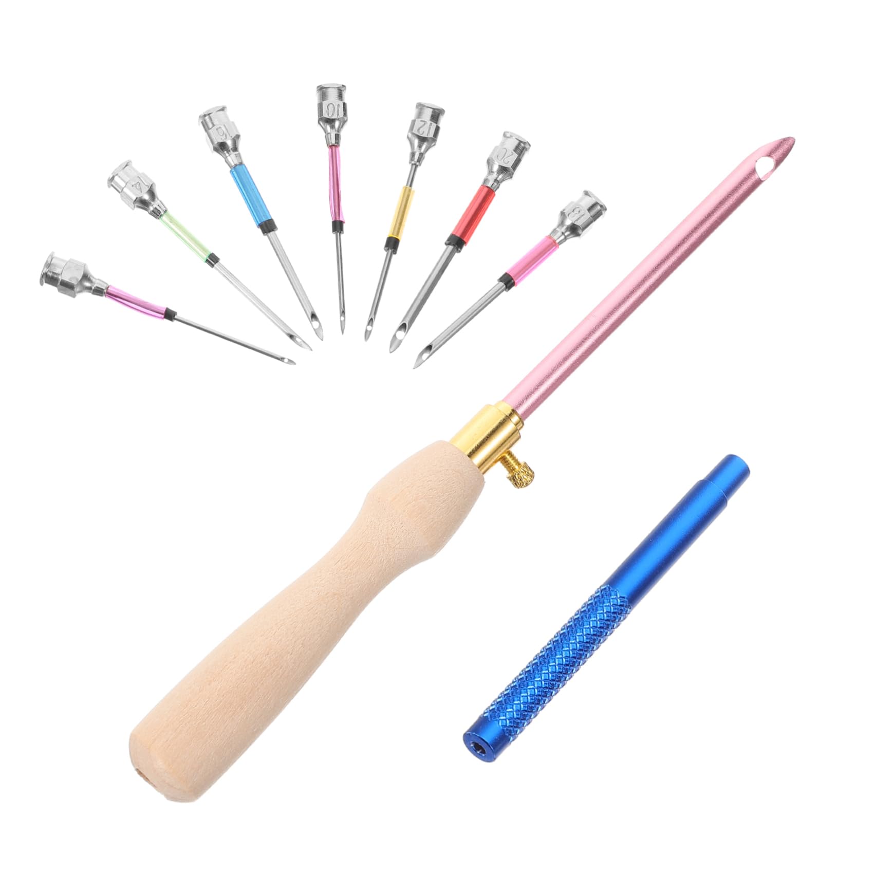 5 Set di Aghi per Timbri Aghi per Ricamo Cucito Tessuto per Artigianato Quilting Punto Forniture per Ricamo Strumento per Ricamo Strumento per Maglieria Legno