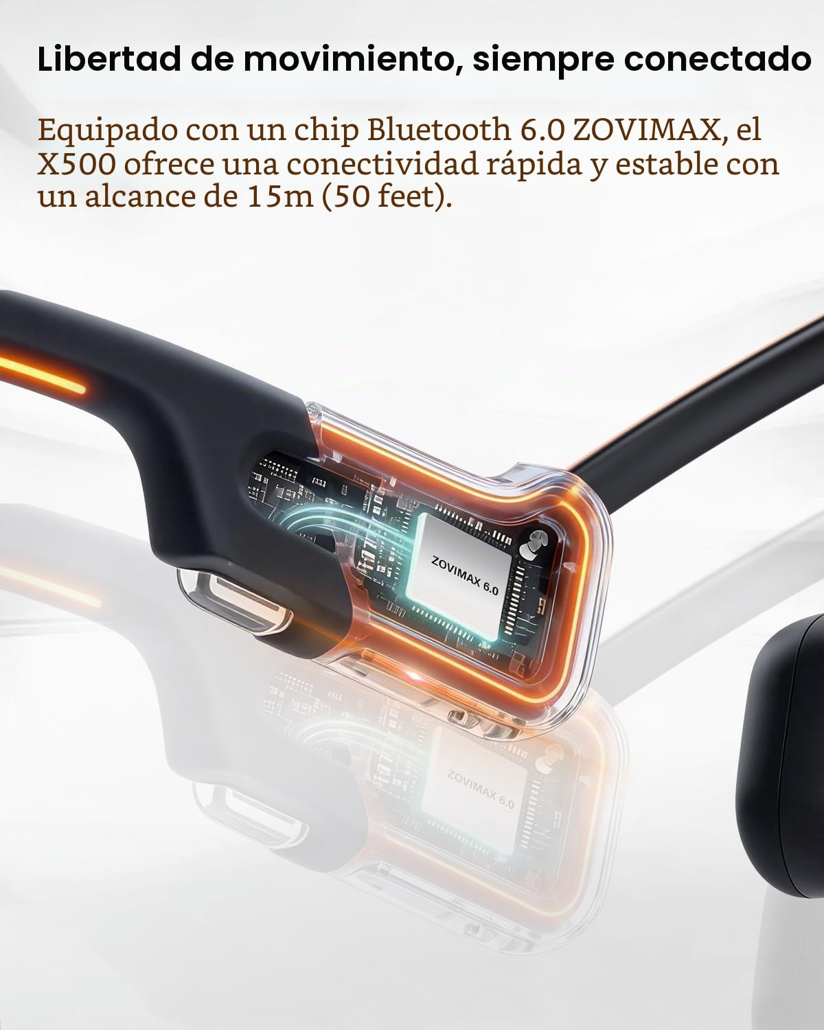 Auriculares Conducción Ósea Bluetooth 6.0, Auriculares Oreja Abierta con Luz LED de Seguridad, Micrófono Antiviento, IP7 Cascos Bluetooth, 10H Auriculares Deportivos para Running Ciclismo