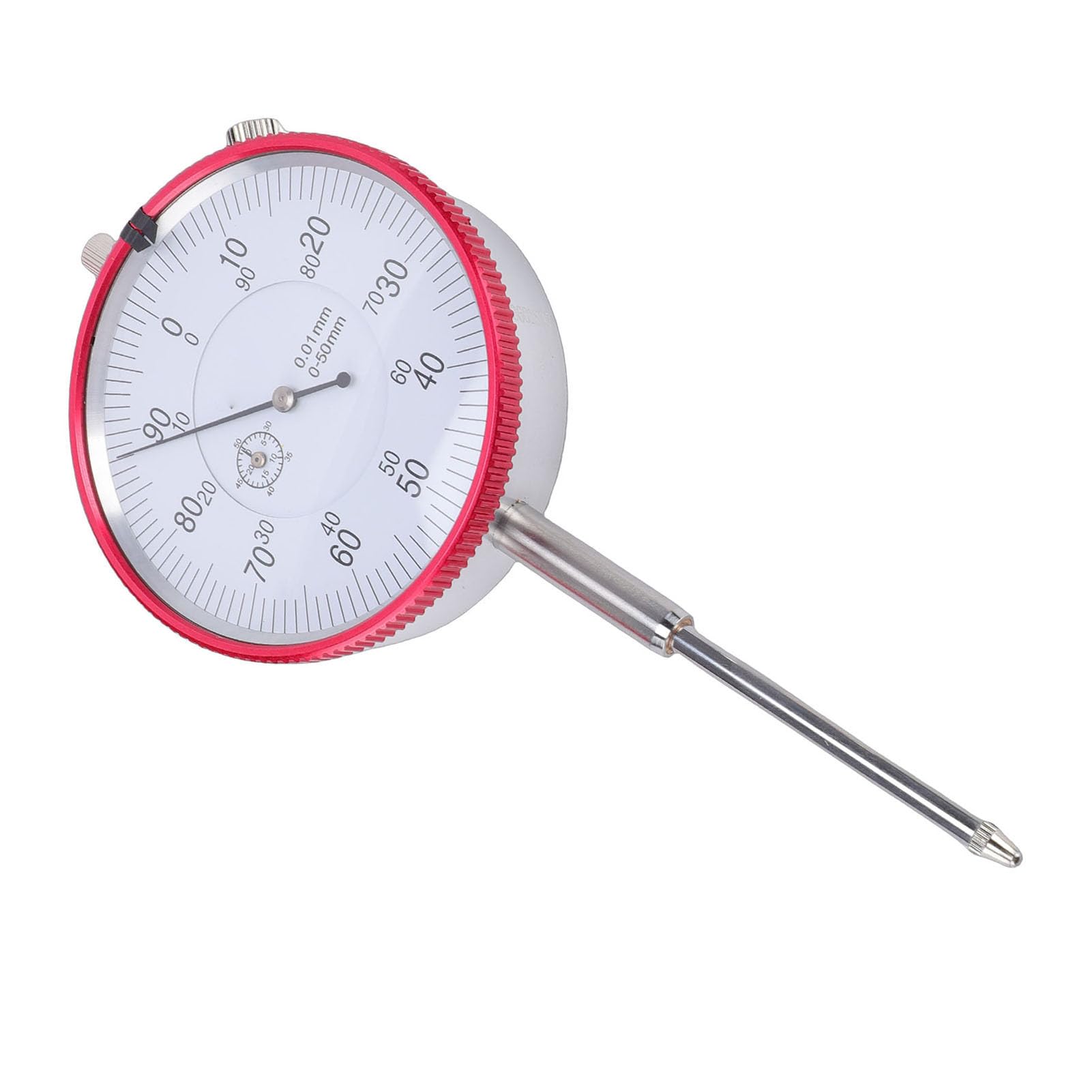 Präzisions-Zeiger-Messuhr, Verriegelter, 0-50 mm Messbereich mit 0,01 mm Genauigkeit, Rostfreie Edelstahl Ausführung für Werkstatt und Maschinenbau