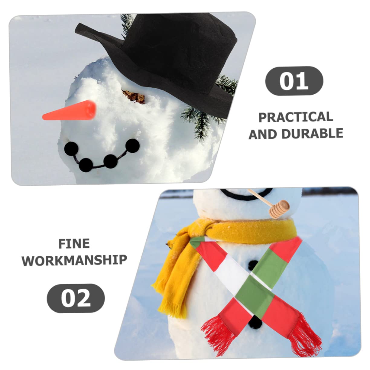 PRETYZOOM 3 Sätze Schneemann verkleiden schneemann DIY zubehör schneemann DIY Material winterdeko weihnachtsbekleidung weihnachtdeko festliches Accessoire Schneemann-Kleidungszubehör Stoff