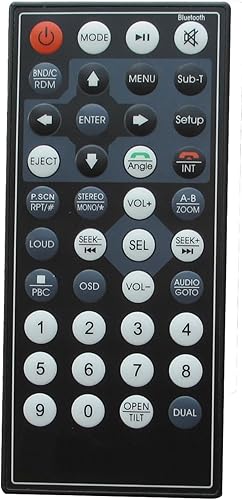 Mando a distancia de repuesto compatible con Power Acoustik PD-712BT PD-103B PTID-3200T PTID-3600 DVD CD USB Reproductor receptor estéreo de coche