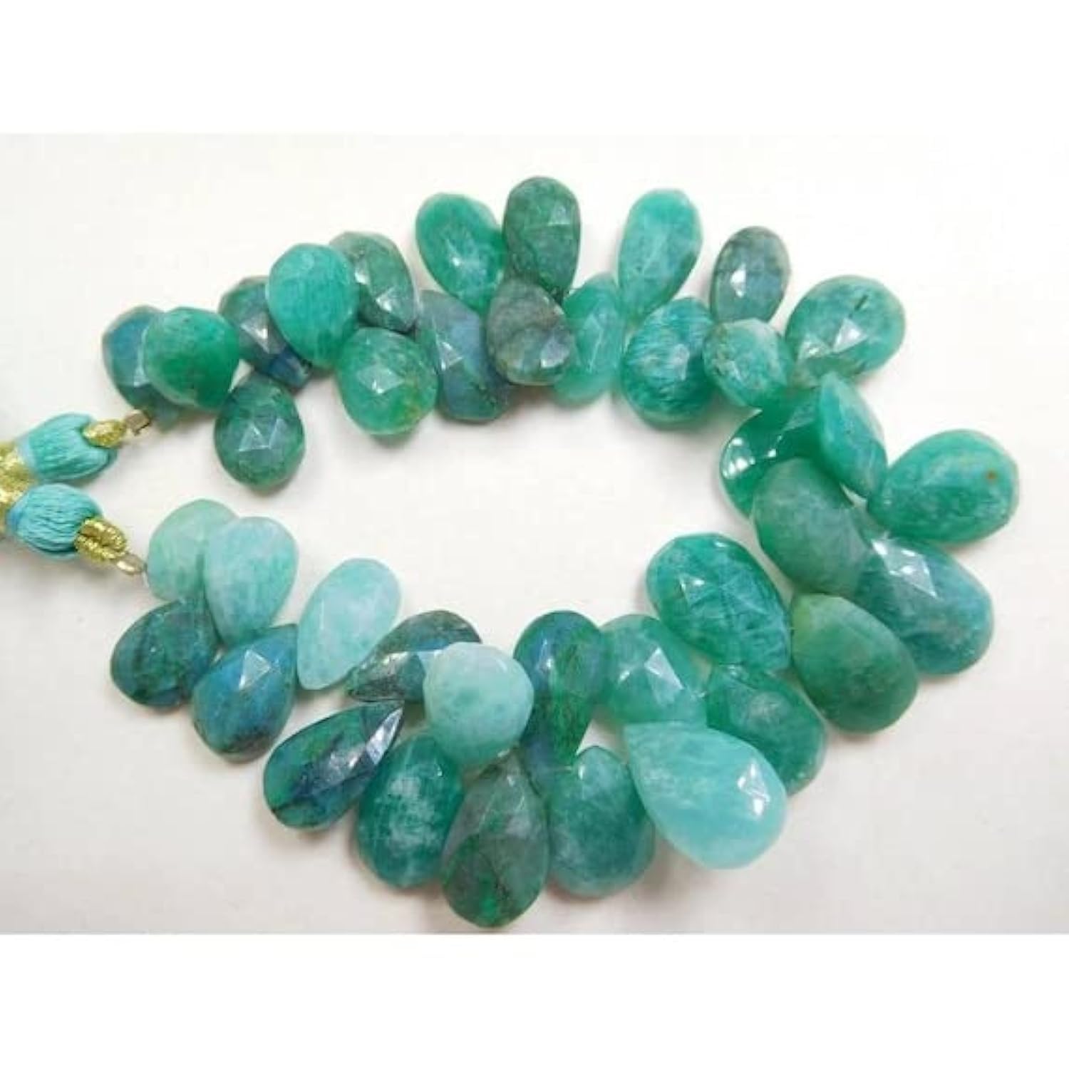 Amazonite naturelle perles briolettes de protection pour bijoux d'évasion spirituelle
