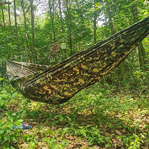 Onewind 11ft Camo Hammock with Tree Straps, Ridgeline Double Hammock with Mosquito Net, Portable Durable Hammock for Stealth Camping, Army, Military, Camouflage - Image 2
