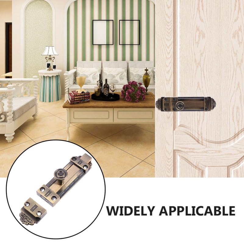 Image of Sliding Door Bolt Latch Zinc Alloy Flush Bolt Level for Doors and Windows 5.55X1.18X1.06In Lock for Home Interior and Exterior Use