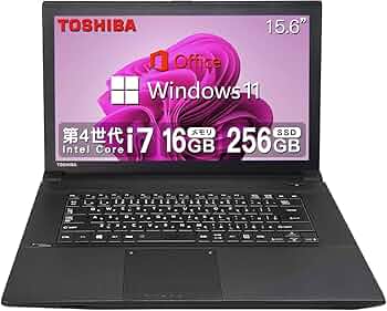 東芝 i7 ノートPC SSD メモリ16GB Windows11 オフィス付き Amazon.co.jp: 【整備済み品】 【今だけメモリ16GB】東芝 ハイスペック