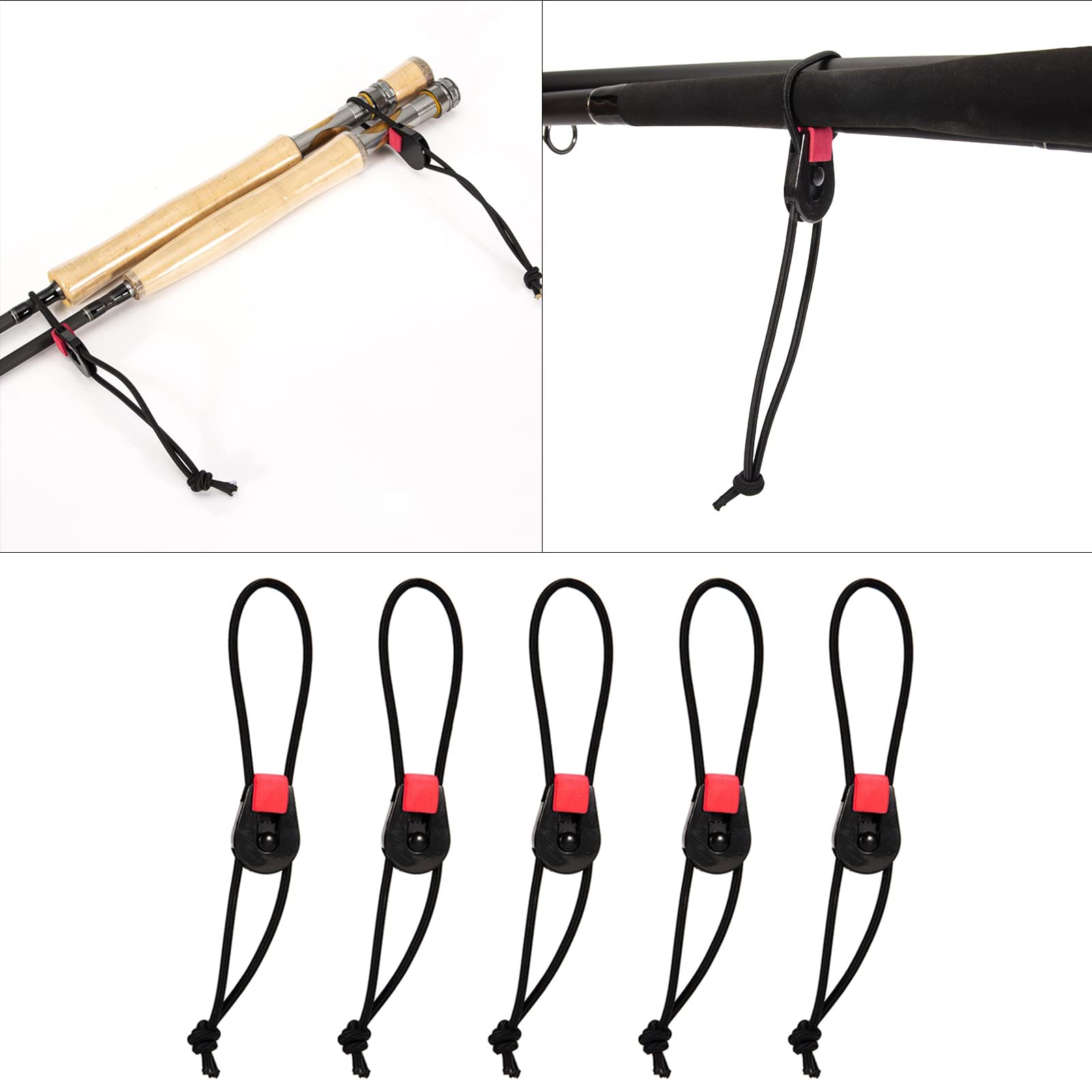 EPIPHQNY 5Pcs Fishing Rod Straps Fishing Rod Ties Fishing Straps Fishing Belt Fishing Rod Holder Strap Fishing Holders
