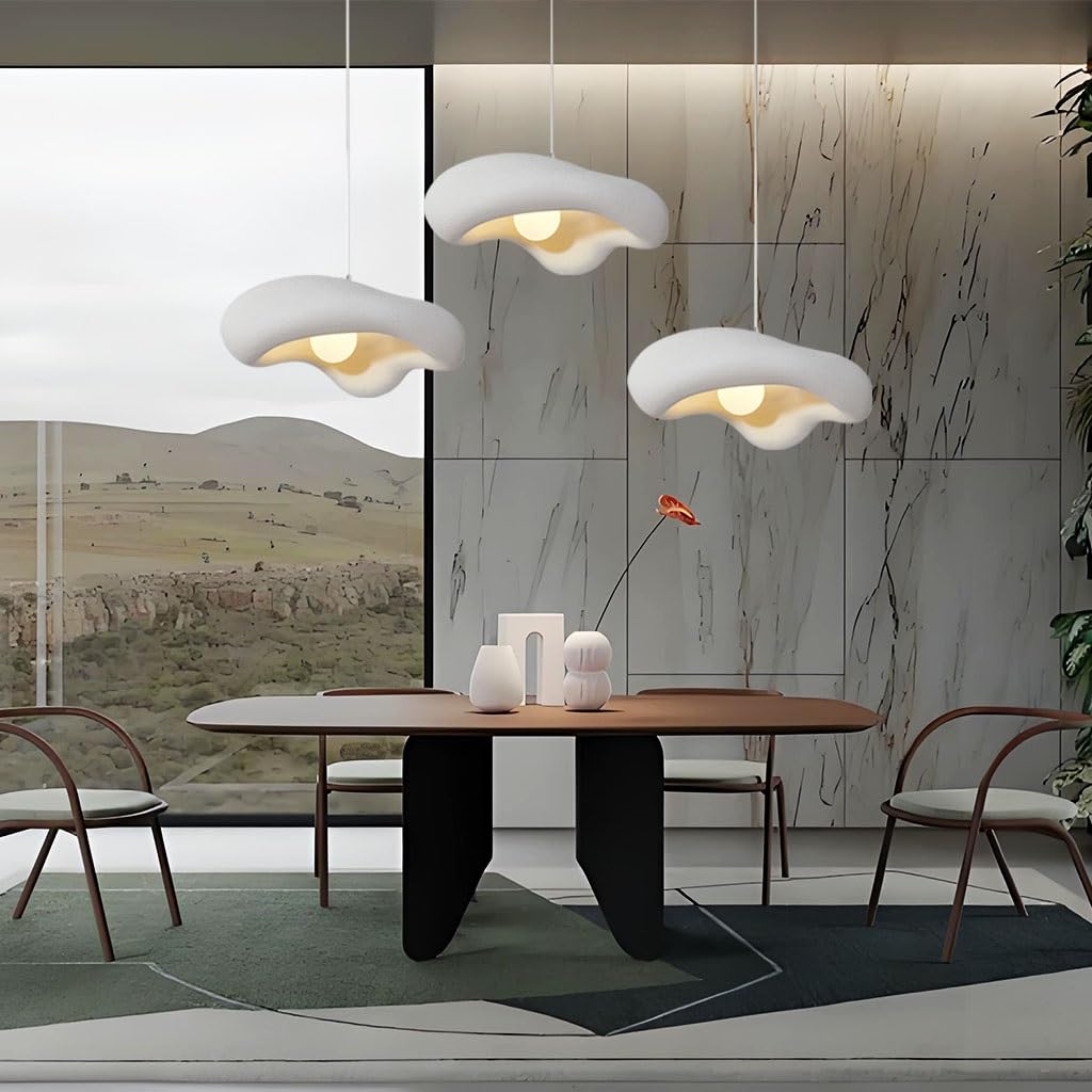 Lustres Wabi-Sabi haut de gamme design nuage suspension 3 lumières blanche en polystyrène E27