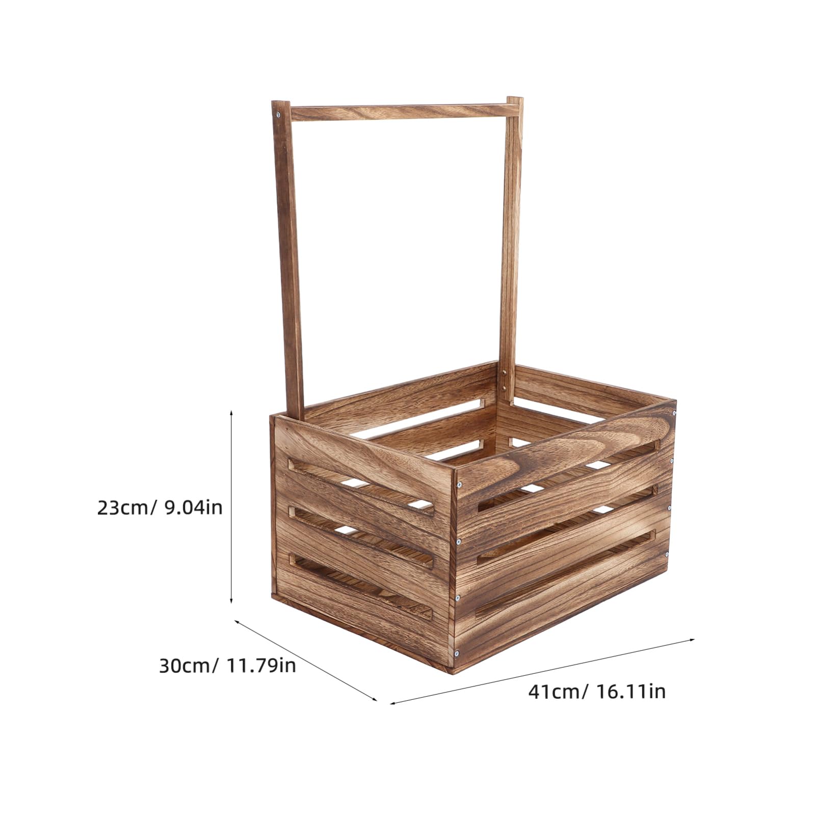 Cesta de Almacenamiento de Madera con Asa para Baby Shower