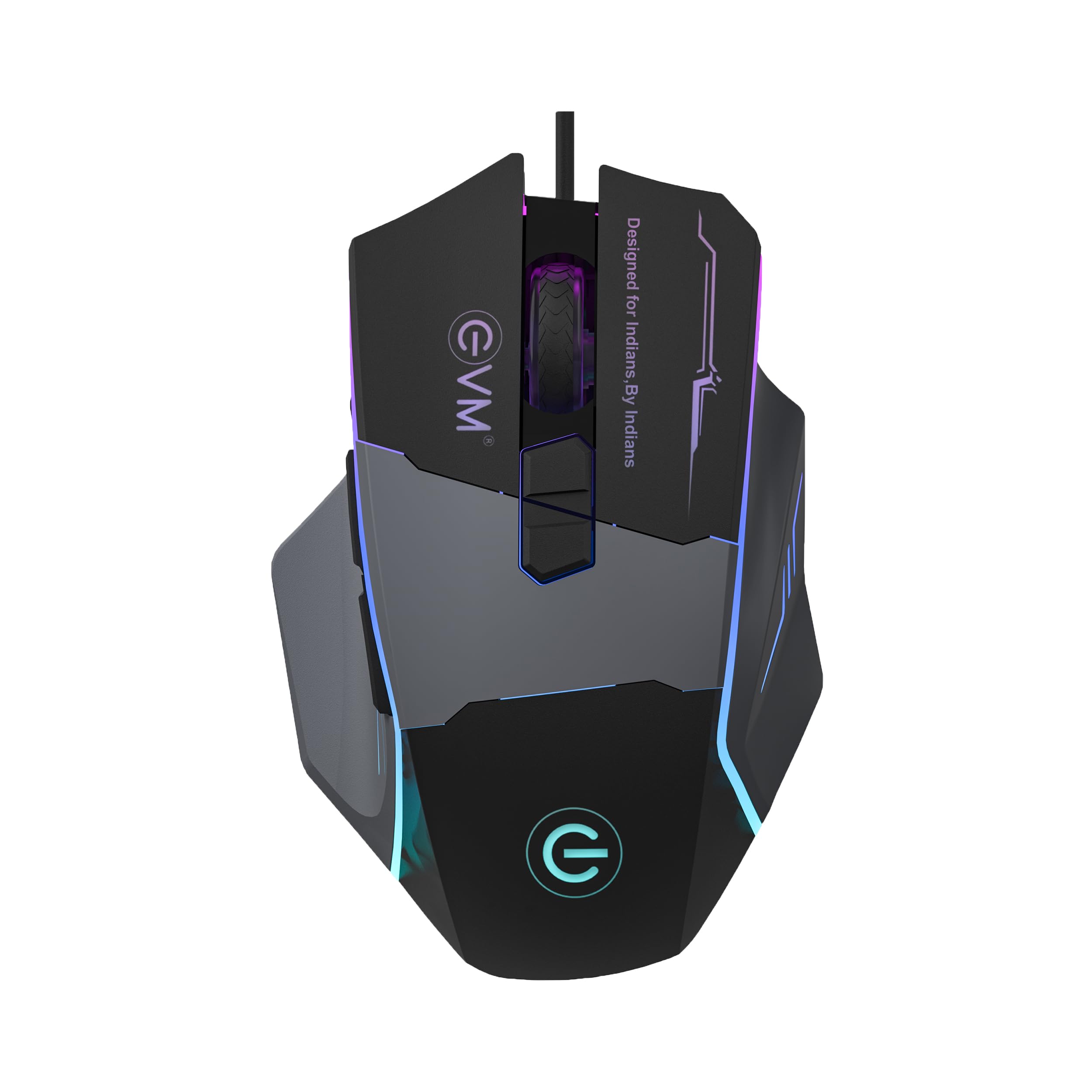 EVM Wired Gaming Mouse, 8D Buttons, 6400 DPI Adjustable, RGB Lights, 1.5m Braided Cable, Ergonomic Design, 1-Year Warranty (EVM-M06087)-image-37
