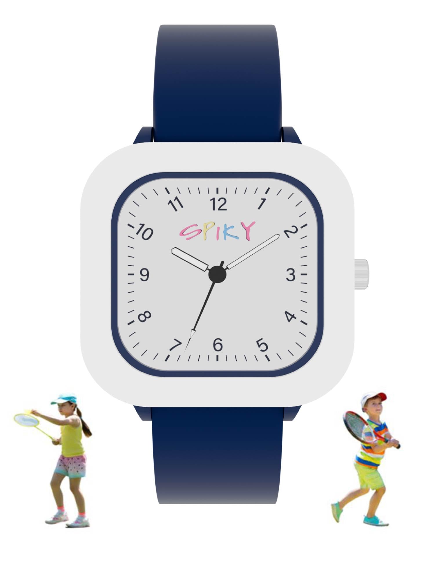 SPIKY Analog Watch for Kids | Water Resistant & Lightweight | Durable & Soft Silicone Strap | Unisex Best Birthday Gift | Casual Analogue Wrist Watches for Boys & Girls | Age 2-14 yrs - Blue