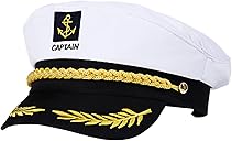 BESTOYARD Adult Yacht Captain Hat White Sailor Hat for Women Men Yacht Boat Sailor Captain Cap Marine Admiral Christmas Party Costume Cosplay Accessory