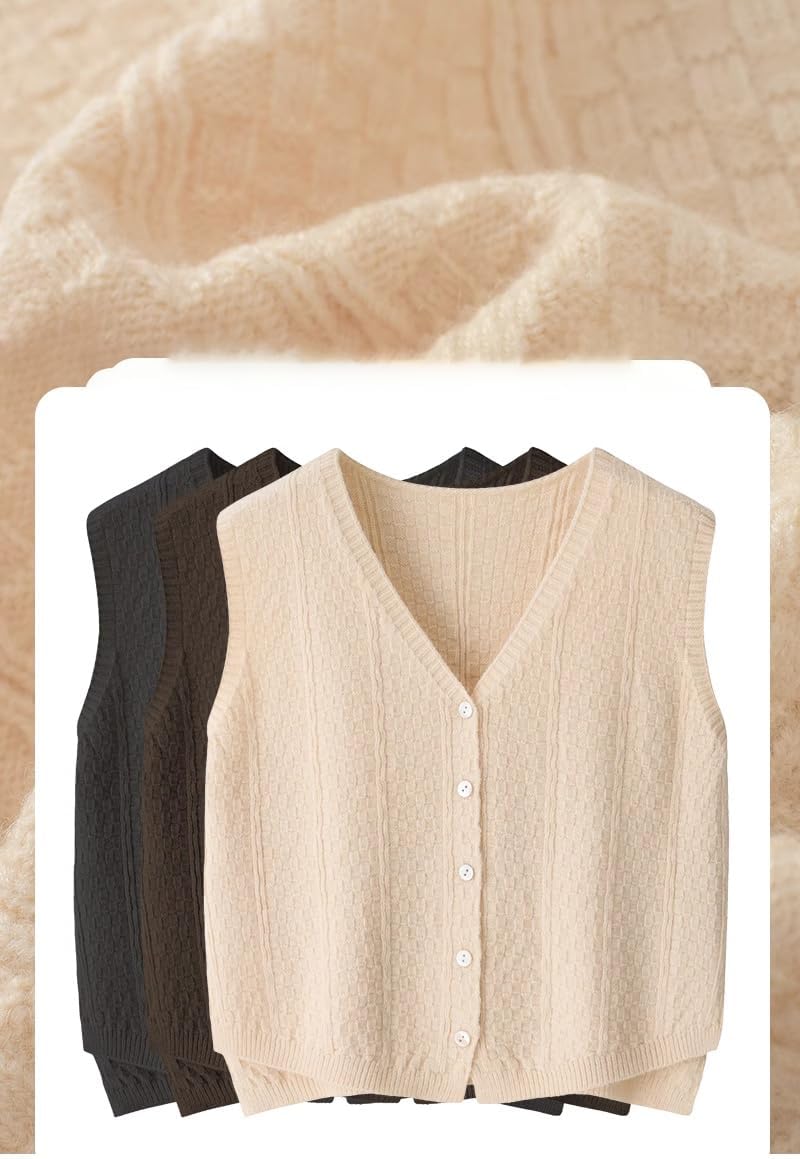 Sleeveless Vest, Layered Womens Spring and Autumn Style, with Skirt, Waisted Loose Knitted Sweater top