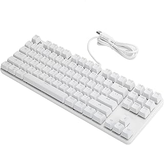 Mechanical Keyboard, 87 Keys Blue Switch Mechanical Keyboard, USB2.0 Wired Colorful Full Backlight Gaming Keyboard Office Supplies Computer Parts
