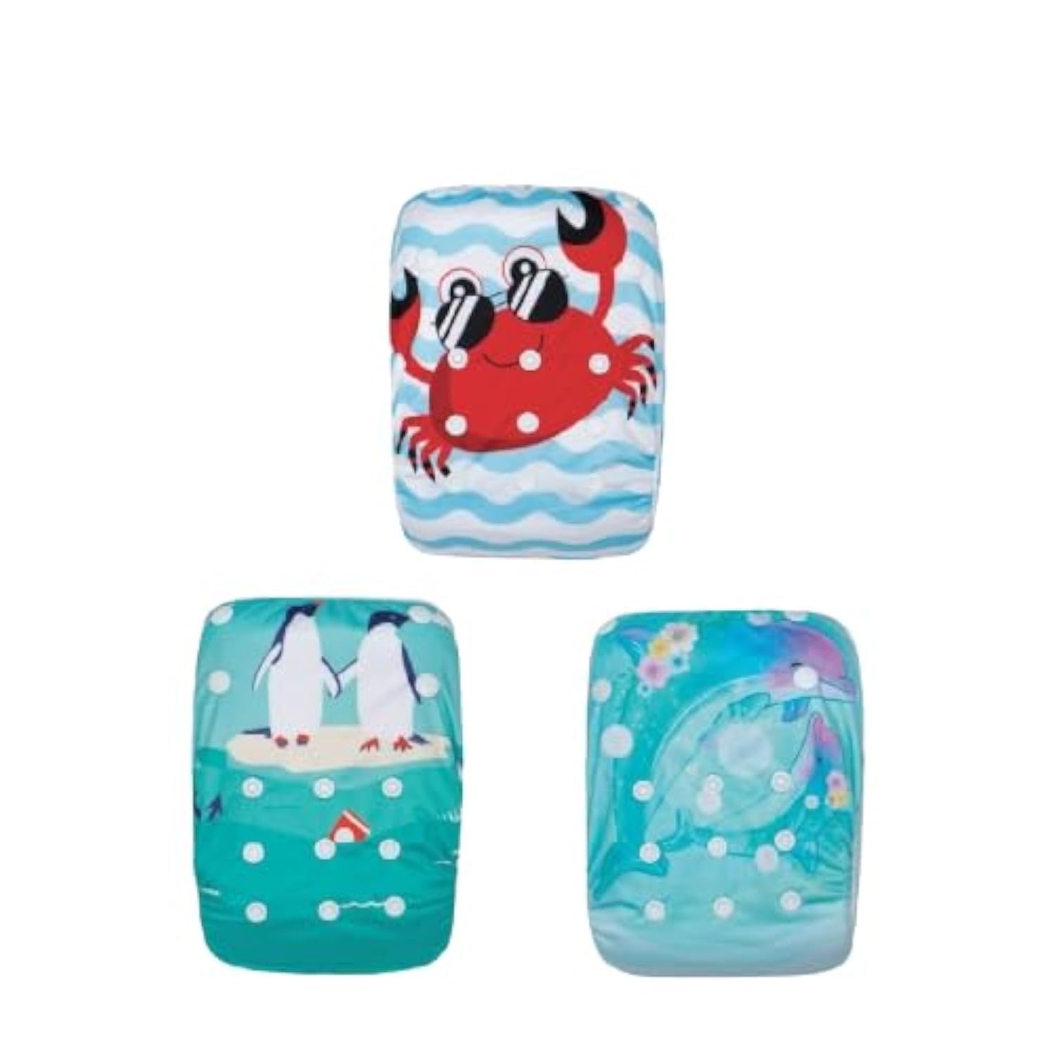 KaWaii Baby Swim Cloth Diaper, Reusable Unisex One Size Adjustable to Fit 10-40 lbs Boy Girl Beach Pool Swimming Lessons 3-Pack #5