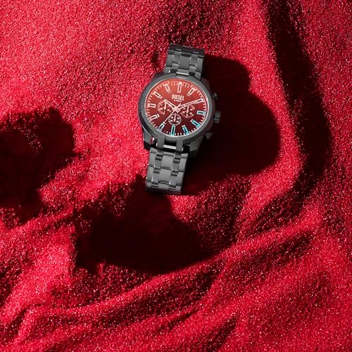 Diesel Stainless Steel Split Analog Black Dial Men Watch-Dz4589, Black Band - Image 5