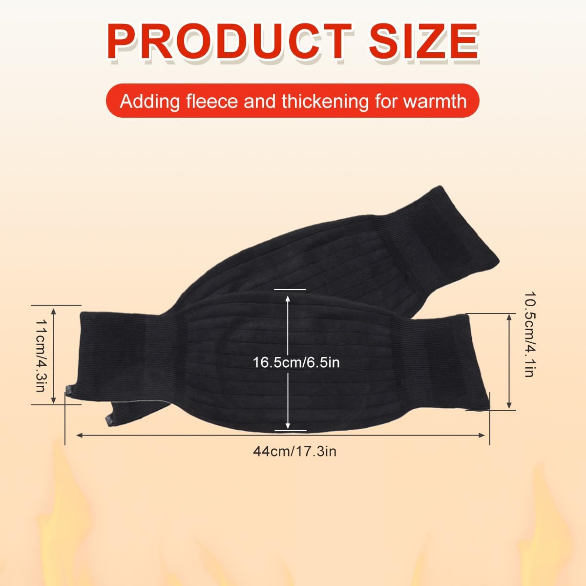 Happyupcity Unisex Winter Knit Plush Knee Braces Leg Warmer Men Women Thicken Knee Pads Sleeves Thermal Knee Warmers (Black)
