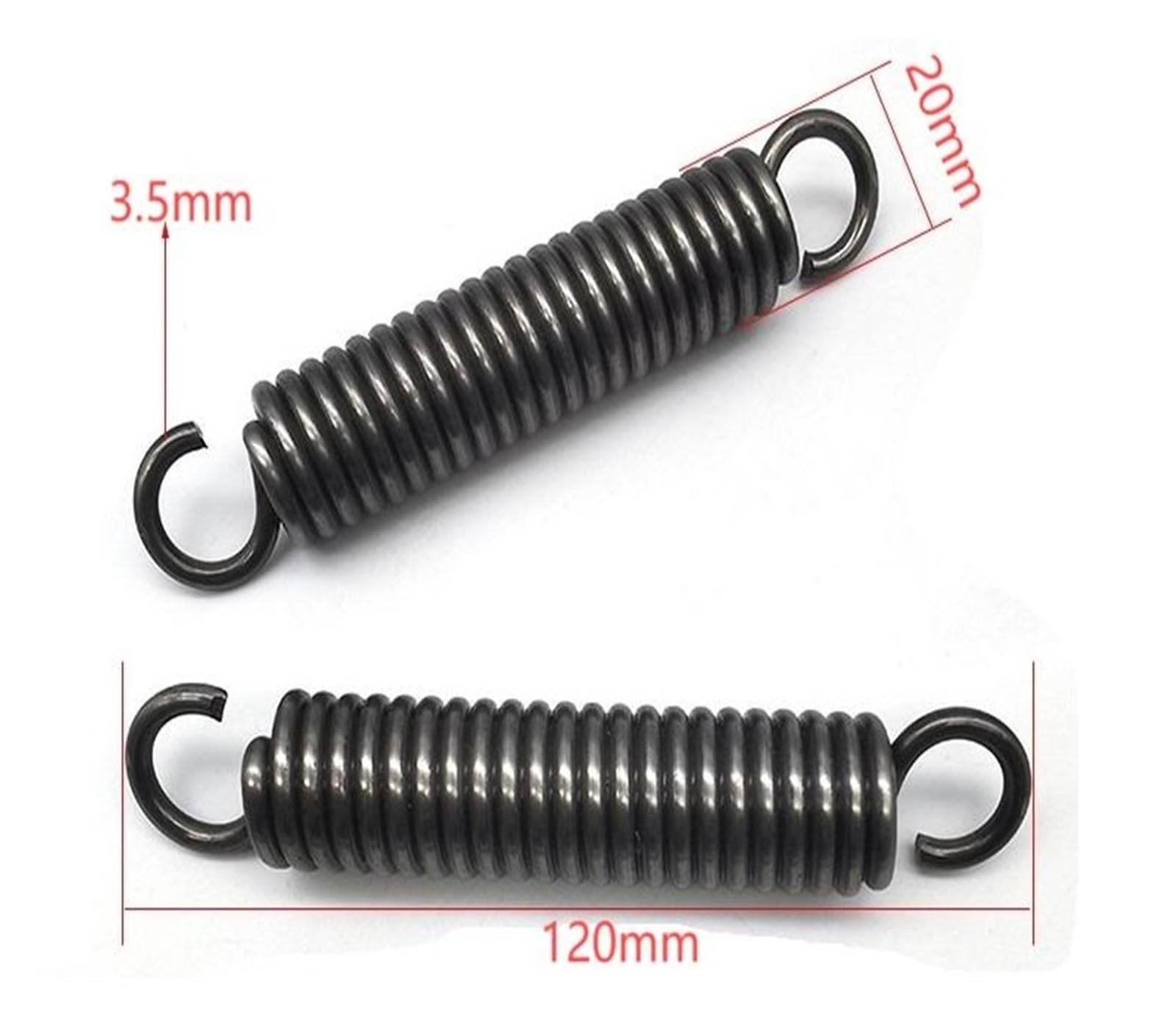 Zugfedern Mit Haken Federstahl-Einzelhaken-Spannung, rostfreier Spiralspulen-Rückzug(140mm(2pcs),30MM_3.5MM)