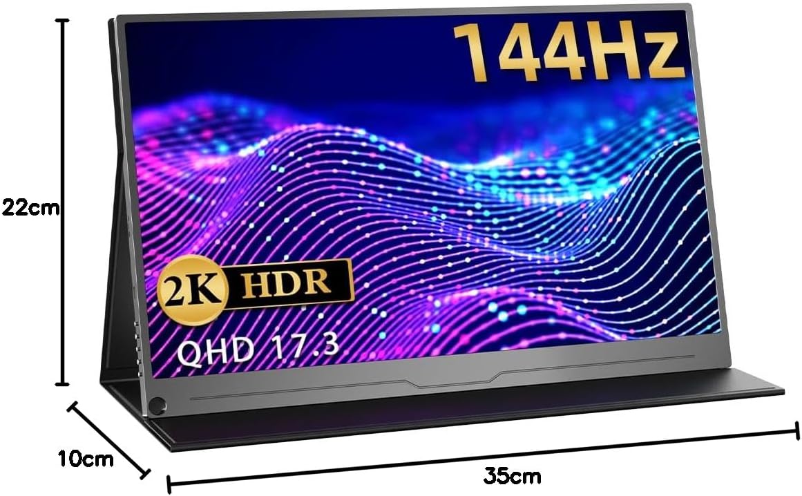 posterior view of EVICIV 17.3-inch Portable Monitor showing VESA mount