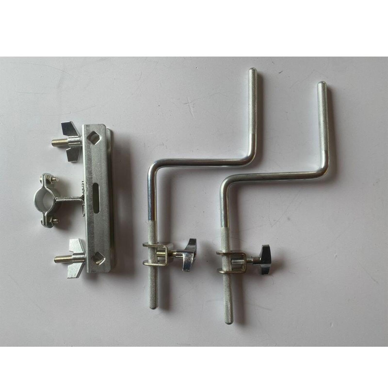 Abrazadera para Cencerro de Tambor Soporte Fijador Montura de Metal Resistente Accesorio de Percusión Adecuado para Bateristas Y Escenarios Musicales, 2 cabezas
