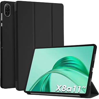 WD&CD H lle kompatibel mit Honor Pad X8a 11 Schutzh lle Ultrad nne PU Leder kompatibel mit Honor Pad X8a 11 mit Standfunktion und Auto Schlaf/Wach-Schwarz