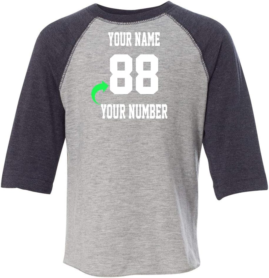 Customized Toddler Baseball Raglan Tee Personalized with Name and Team Number