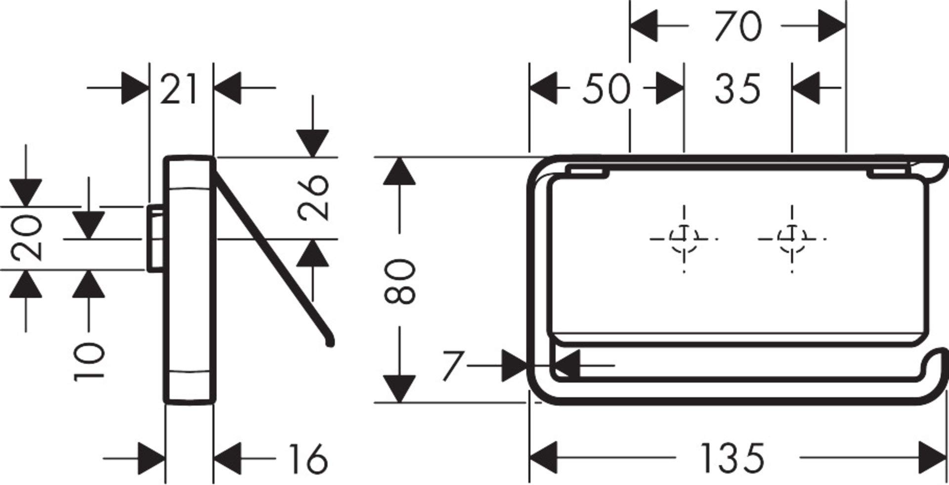 AXOR Universal Papierrollenhalter mit Abdeckung, Zubehör, Chrom