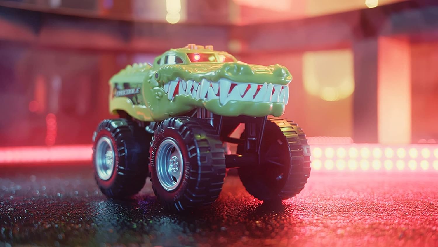 Nikko 20062 Road Rippers Wheelie Monsters Crocodile, Motorised Vehicle with Wheelie Function, Monster Truck with Light and Sound Effects, Includes Batteries, for Children from 3 Years, Approx. 24 cm