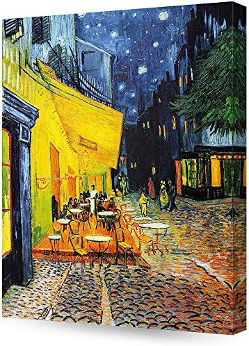 hong Cafe Terrace at Night Vincent Van Gogh Office Bedroom Wall Art Poster Print Vintage Landscape Artwork for Living Room Home Decorations Ready to Hang 12x16inch