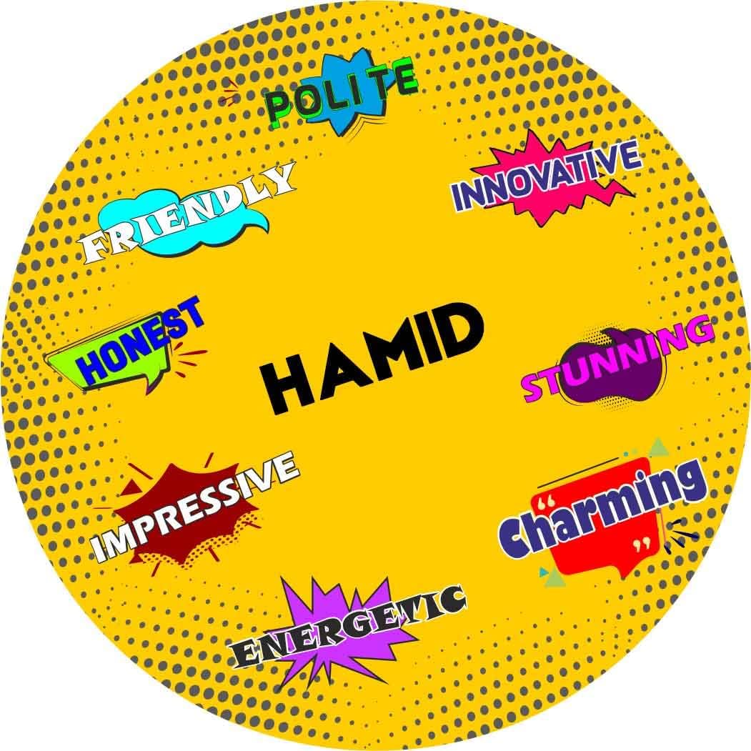 ASHVAH Hamid Name Customizable Stylish Fridge Sticker Magnet - Personality Trait Quotes - Gift for Friend, Son, Daughter, Kids, Husband, Wife