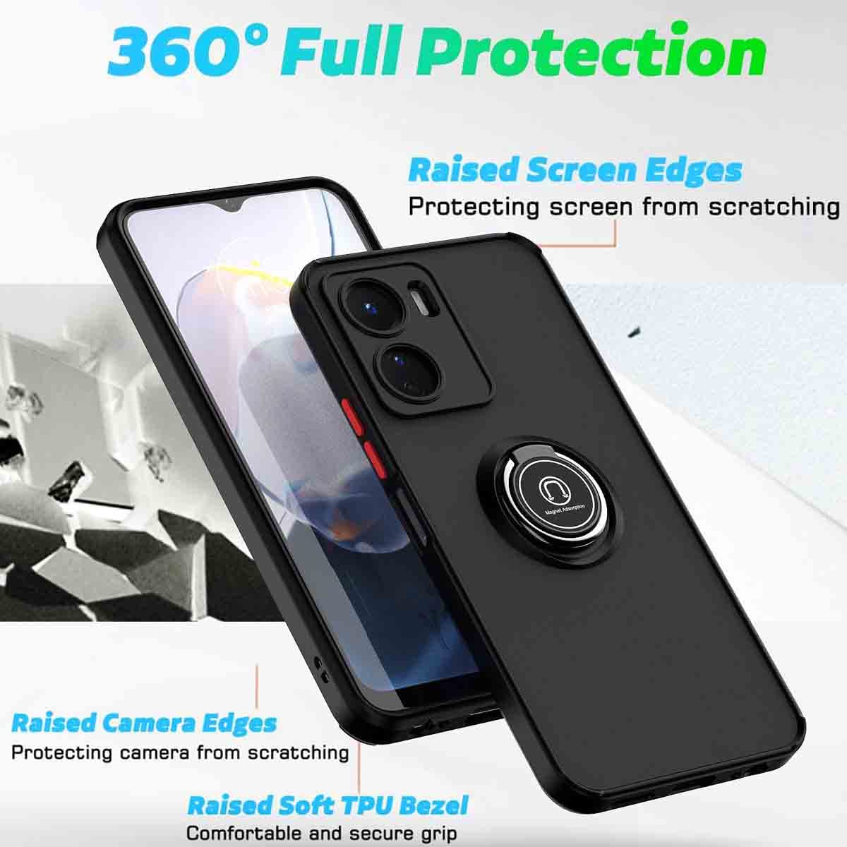 HAOYE Cover Per Xiaomi Redmi Note 12 Pro+ – Custodia Traslucida Verde Con Anello Girevole E Supporto Magnetico