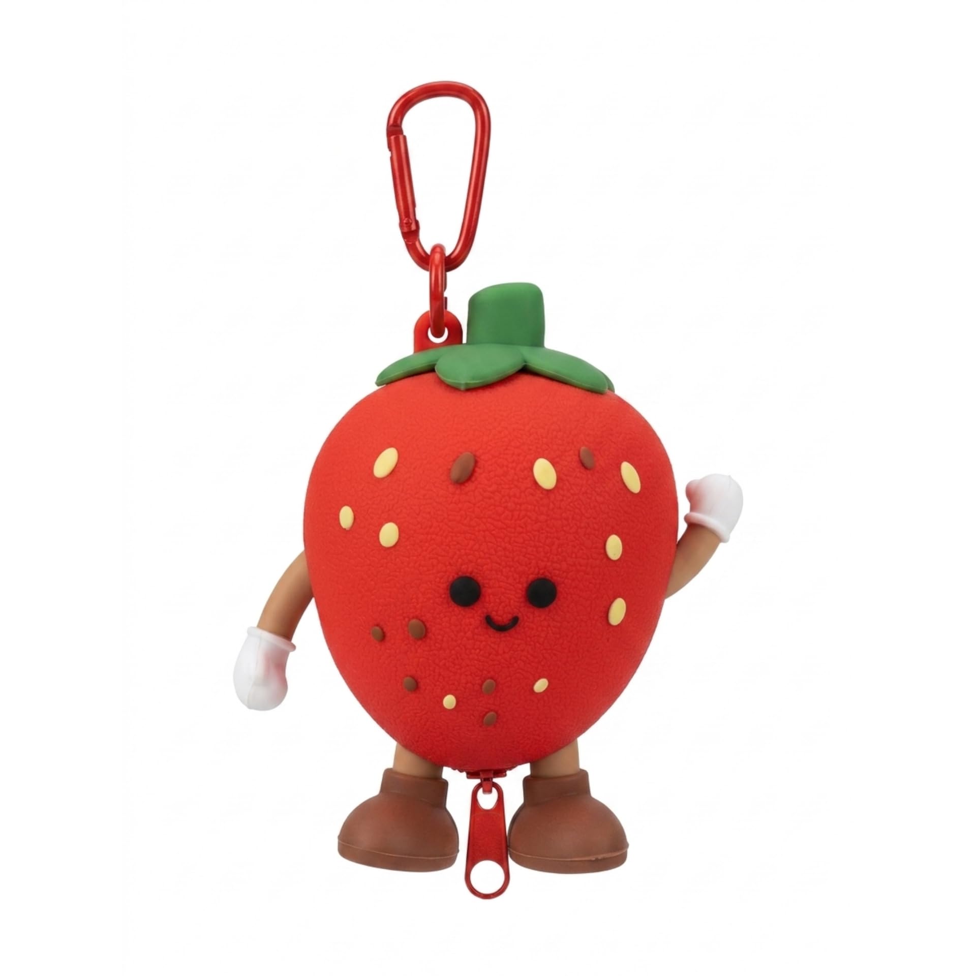 Strawberry Coin Purse Keychain with Carabiner Clip | Cute Cartoon Mini Zipper Pouch for Coins, Earbuds, Cash & Keys | Portable Fruit Storage Case for Kids, Girls & Women-image-36