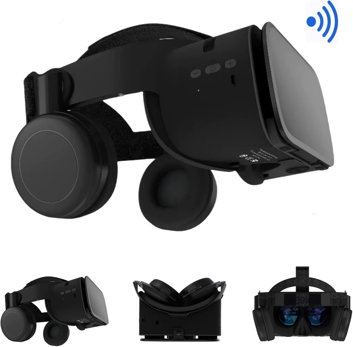 3D Virtual Reality Headset for Adults and Kids 3D VR Games Movies Play, Wireless VR Glasses for iPhone and Android Phones, Foldable VR Goggles with Bluetooth Headphones, Black 3D Virtual Reality Headset for Adults and Kids 3D VR Games Movies Play, Wireless VR Glasses for iPhone and Android Phones, Foldable VR Goggles with Bluetooth Headphones, Black