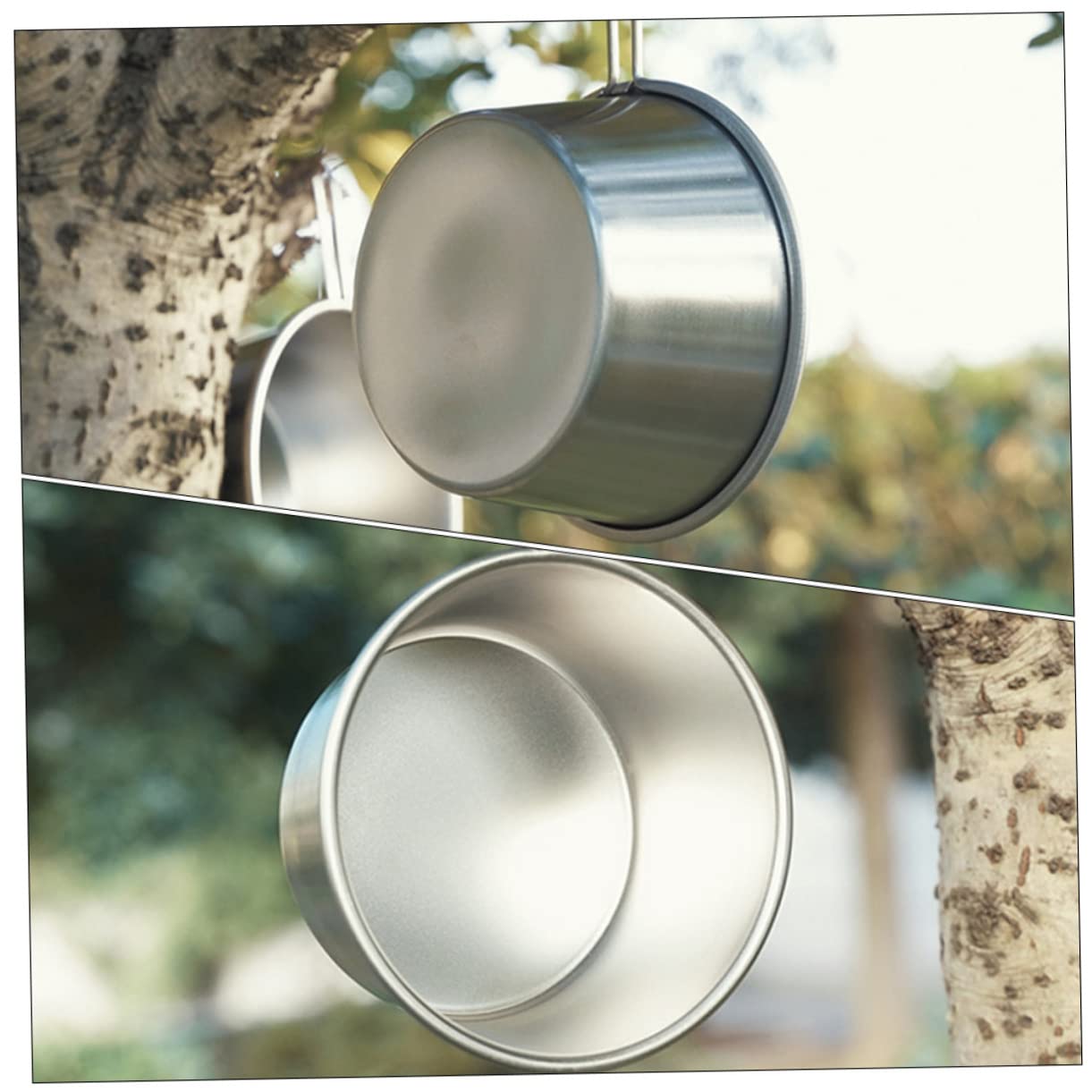 ibasenice 1 Set Stainless Steel Camping Bowl with Bag Portable Multi Functional Cup for Coffee Water Rice Lightweight Design with Measuring Scale for Hiking Backpacking and Outdoor Use