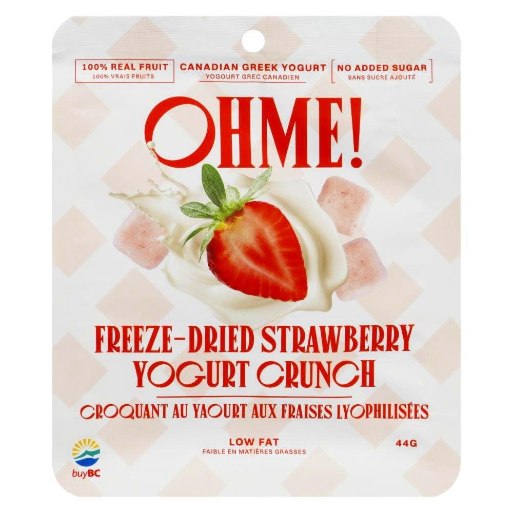 OHME!, Made In Canada, Premium Freeze-Dried Strawberry Yogurt